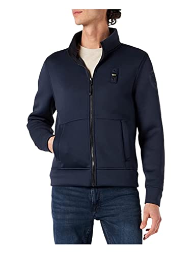 Blauer Felpa Aperta Sudadera, 776 BLU DI Prussia, S para Hombre