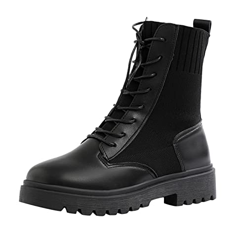 Dasongff Botines Plataforma Mujer Sexy - Botas Cortas Moto Botines Tacones Altos Botas Tacón Alto Plataforma Mujeres Botas Equitación Niña Botas Invierno Baratas Botas Chelsea, Negro , 39 EU