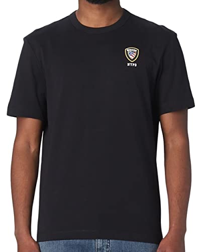 Blauer Camiseta de hombre 23SBLUH02097004547 negra con logotipo NYPD, Negro , XL