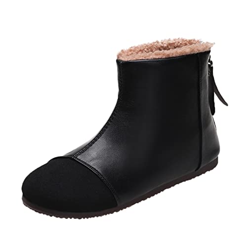 Dasongff Botines Mujer Tacón Baratos Botas de invierno para Mujer Botas cortas romanas para mujer con tacones cuadradosS Bota Moto Vintage Cuero Vaquero Botas Plataforma Goth Chukka Boots, Negro ,