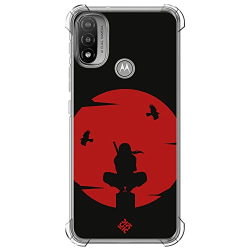 Movilshop Funda Antigolpes para Motorola Moto E20 Friki y Gamer [ Figura sobre la Luna Roja ] Esquina Reforzada Silicona 1.5mm de Grosor Flexible Transparente Bumper Gel TPU