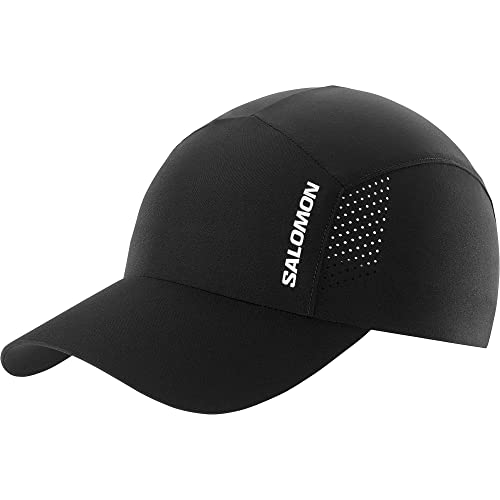 Salomon Cross Gorra para Hombre y Mujer, Transpirable, Secado Rápido, optimo para Hacer Running, Protege del Sol y la Lluvia, Negra, Talla Unica