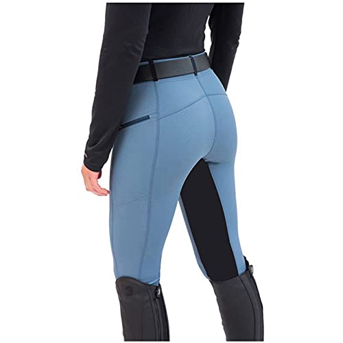 Waist Riding High Pants Yoga Femenino Deportes Bragas Ejercicio de equitación Jeans Mujeres Pantalones Esquí Embarazo, azul, S