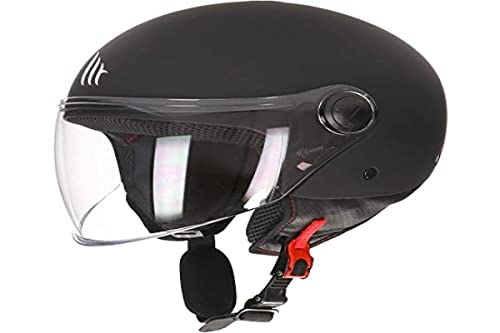 MT HELMETS 110500036 Casco para Moto, Accesorio Unisex para Adultos, Negro Opaco, L