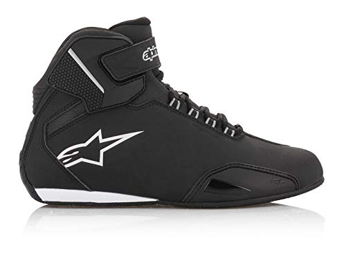 Alpinestars Botas de Moto Stella Sektor Waterproof Shoes Black Silver, Negro y Blanco, 39