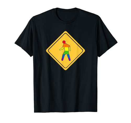 Gay orgulloso peatonal cruce LGBTQ bandera del arco iris Camiseta