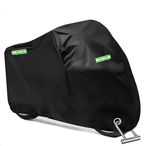 BNGXR Lona de Cubierta para Motocicleta, 190T, Impermeable, Impermeable, para Motocicleta, con Agujeros de Cerradura, Resistente a los Rayos UV, Funda Protectora 245 x 105 x 125 cm