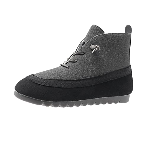 Dasongff Botines Planos Mujer - Botas Tacón Alto Plataforma Bota Moto Biker Antideslizante Botines Zapatos Deporte Botas Plataforma Botas de Vaquero para Chukka Boots, gris, 38 EU