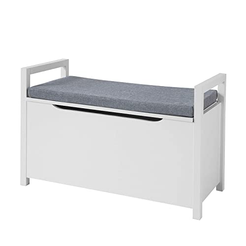 SoBuy FSR76-W Zapatero Banco para Guardar y Ordenar Baúl Almacenamiento 86 x 38 x54 cm ES