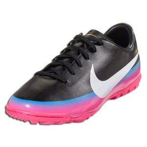 NIKE JR Mercurial Victory III CR TF - Botas de fútbol para niño, Talla 38, Color Negro/Gris