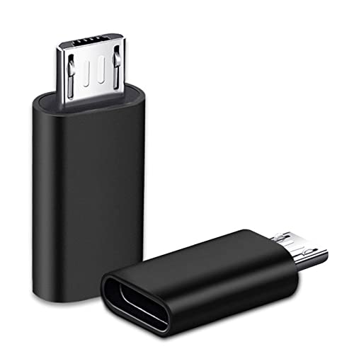 iJiZuo Adaptador USB C a Micro USB (2 Piezas), Adaptador USB C Hembra a Micro USB Macho Compatible con Galaxy S7/S7 Edge/S6/J7/J3, Huawei y Otro Dispositivo Micro USB-Negro