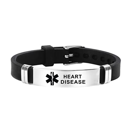 Jorzer Identificación de Alerta Alarma de Salud Alarma Pulsera Ajustable Pulseras de Emergencia Enfermedades cardíacos