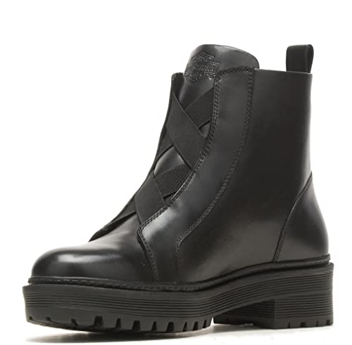 HARLEY-DAVIDSON FOOTWEAR Botas tobilleras elásticas Carney para mujer, Negro, 39 EU