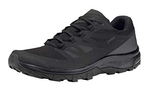 Salomon Outline Gore-Tex, Zapatos de Trekking y Senderismo, Hombre, Negro (Black Phantom Magnet), 41 1/3 EU