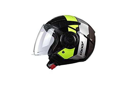 AXXIS Casco Moto Jet OF513 Metro Cool B3 Amarillo Fluor Brillo Talla S (55-56 CMS) Homologado