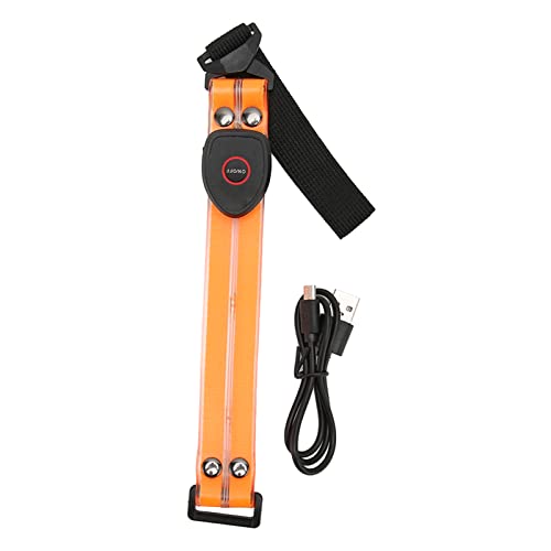 Tnfeeon Brazalete LED Resistente Al Agua, Recargable, Banda de Luz de Seguridad Nocturna para Caminar Al Aire Libre, Correr, Correr, Ciclismo, Perro, Senderismo (Naranja)