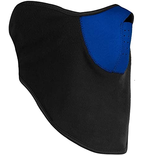 REY Protector para Cara, Braga Cuello de Neopreno Polar Azul, Corta Viento, Máscara para Ski, Snowboard, Moto, Bike, Pesca