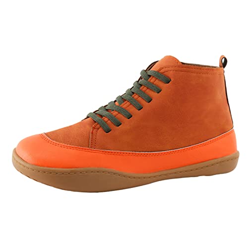 Dasongff Botines Planos Mujer - Botas Rangers Mujer Botas Motocicletas Antiderrapantes Botines Zapatos Deporte Botas Equitación Marrón Botas Plataforma Punk Botas Baratas, naranja, 41 EU