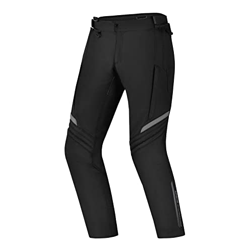 SHIMA RUSH Pantalon Moto Hombre | Pantalones Moto Touring de Verano de Mesh Textil Hombres con Membrana Impemeable, Prottecion CE de Rodilla (Negro, L)