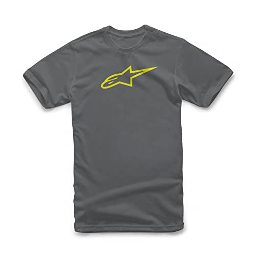 Alpinestars Hombre Ageless Classic tee Camiseta, Charbon/Hi Vis Jaune, S