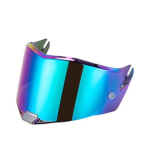 Jia Kuang Lente de Visera de Casco, Visor Apto for L-S-2 Fibra de Carbono de Trueno L-S-2 FF805 Cascos de Motocicleta de Cara Completa Accesorios for Escudos (Color : Colorful)