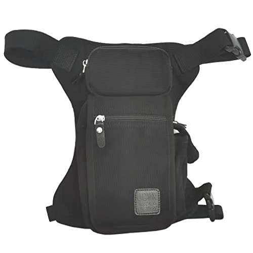 Bolsa de Lona para Pierna con caída de Cintura para Hombres y Mujeres para Viajes al Aire Libre táctico Militar Motocicleta Ciclismo Senderismo Camping Multiusos Cadera Pierna Paquete Negro