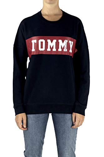 Tommy Hilfiger EUR Logo HKNIT Sudadera, Azul (Navy Blazer), Large (Tamaño del Fabricante:L) para Mujer