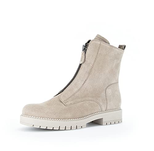 Gabor Mujer Botines, señora Botas Estilo Biker,Plantilla Desmontable,Botas de Invierno,Botas,Forradas,Beige (Kiesel),39 EU / 6 UK