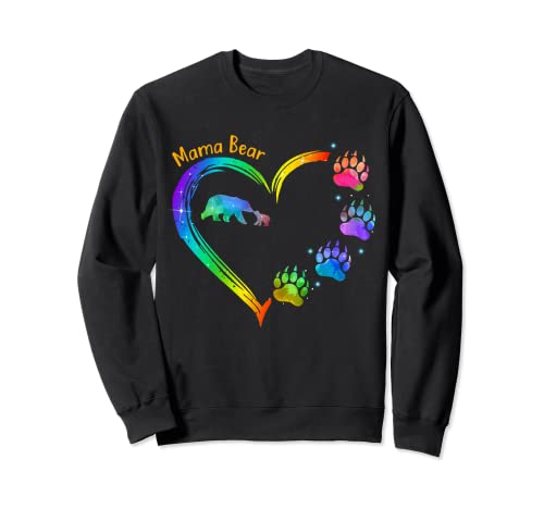 Ma-ma Bear Hearpaw Arco iris Sudadera