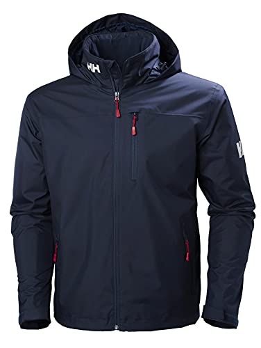 Helly Hansen Crew Hooded Midlayer - Chaqueta Impermeable, Cortavientos y Transpirable, con Forro Polar y Capucha Integrados, Hombre, Azul (597 Navy), S