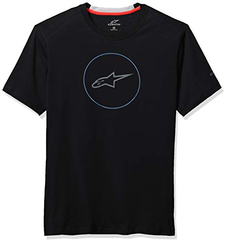 Alpinestar Disk Ride Dry tee Camiseta técnica de Alta transpirabilidad, Hombre, Black, S