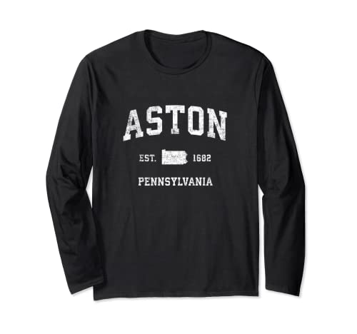 Aston Pennsylvania PA Diseño deportivo deportivo vintage Manga Larga