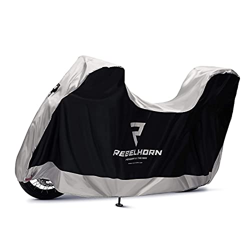 REBELHORN Cover II Top Box Funda para Moto | Poliéster Duradero | Compatible con Baúles de Motocicleta | Dos Agujeros para Cadena antirrobo | Ajuste ceñido