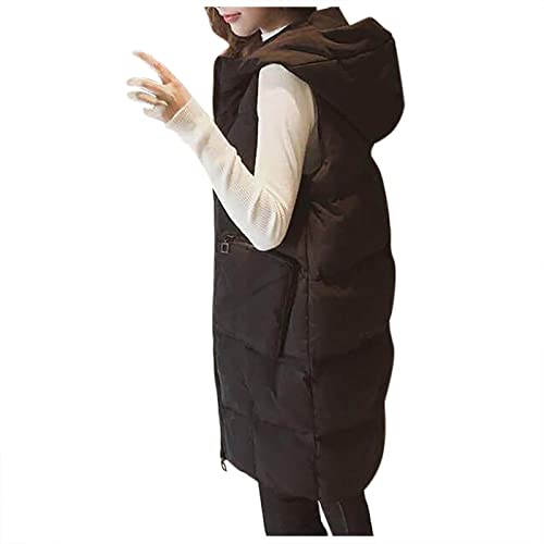 Dasongff Chaleco Sin Mangas Mujer Otoño Largo - Abrigo Mujer Invierno Barato Chaqueta Parka Mujer Primavera Chaqueta Mujer Invierno Chaqueta Moto Gran Tamaño A Prueba Viento Grueso, Negro , 4XL