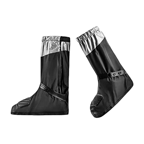 Eolaks 2 fundas de lluvia para moto para zapatos | Botas de lluvia reutilizables con reflector, cubiertas antideslizantes para botas de lluvia para hombres y mujeres