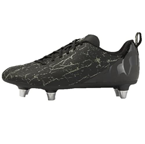 Canterbury Speed Team Soft Ground, Botas de Rugby, Negro Gravity Gris, 37 EU