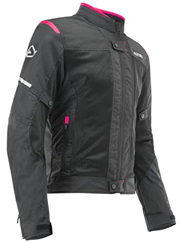 ACERBIS 0023745.723.062 Ramsey Vented-Chaqueta Textil para Mujer, Color Negro y Rosa, Unisex-Adult, L