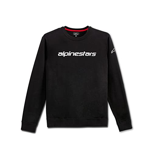 Alpinestars, Linear Crew Fleece, Camisa De Entrenamiento, Blanco Negro, M, Hombre