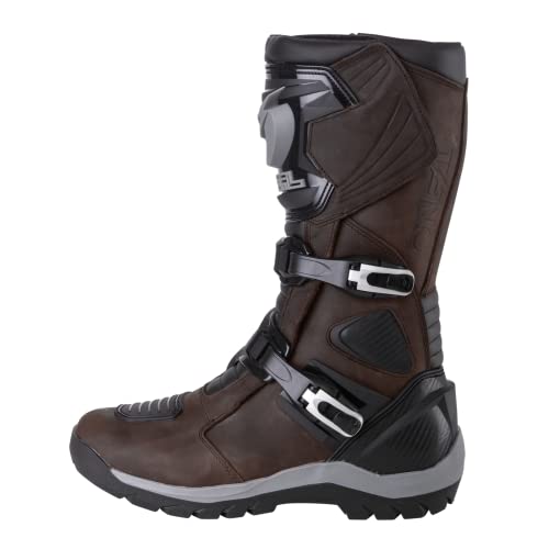 O'NEAL | Botas de Motocicleta | Enduro Aventura | Bota de Turismo Robusta e Impermeable, Plantilla Reforzada de Metal, Plantilla Reemplazable | Bota Sierra Pro | Adulto | Marrón | Talla 43