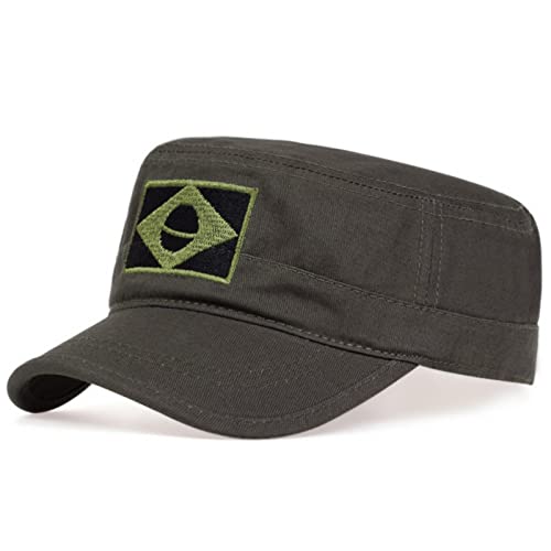 ileibmaoz Gorra De Béisbol Bordada con Bandera para Hombre Gorras Planas Militares Gorras Militares De Algodón Hip Hop Gorra Snapback Unisex Sombreros para El Sol Verde Militar