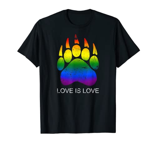 Love Is Love Bear Paw LGBTQ - Camiseta con diseño de arco iris Camiseta