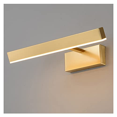 Iluminación de tocador Espejo dorado Luz delantera Baño simple Impermeable Espejo antivaho Luz Maquillaje Luz Espejo Gabinete Luz Personalidad creativa Lámpara de tocador Luces de baño, 55CM Feito na