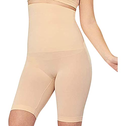 Yowablo Bragas de elevación de cadera abdominal de cintura alta para mujer cintura posparto esculpiendo el cuerpo Boxer Short Falda Chic Jeans, beige, S