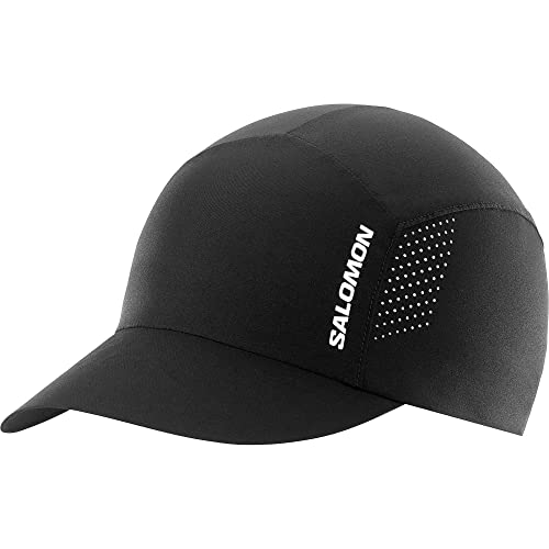 Salomon Cross Compact Gorra para Hombre y Mujer, Transpirable, Secado Rápido, optimo para Hacer Running, Compacta para Guardar en Bolsillo, Negra, Talla Unica