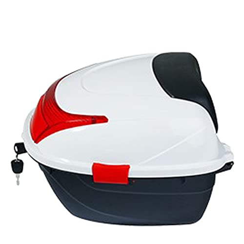 WNANCH Topcase Casco Moto 28L Baúl De Moto para 1 Casco, Portacasco Scooter Maleta Caja De Moto Gran Capacidad Impermeable (Color : Blanco)