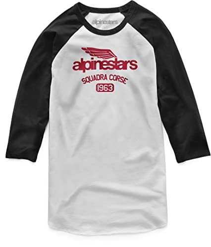 Alpinestars Winged Team tee Camiseta, Blanco (White/Black 2010), X-Large para Hombre