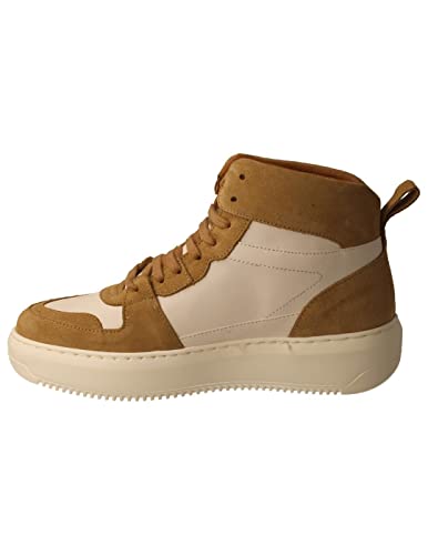 POPA - Zapatillas Deportivas para Mujer - Tolima - Talla 39 - Hechas en España - Color Beige - Serraje y Sintético - Cierre con Cordones - Zapatilla de Mujer con Estilo Bota - Plataforma de 4 cm