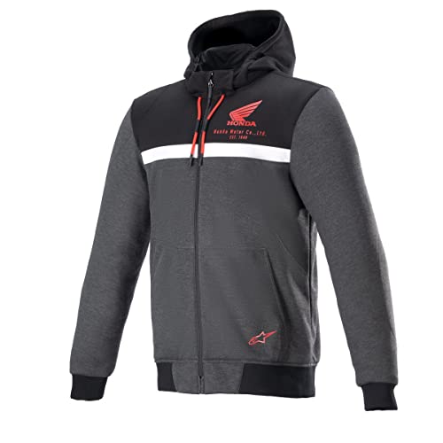 Alpinestars Honda Chrome Street - Sudadera con capucha para moto, color negro y rojo, negro / melange / rojo, XL