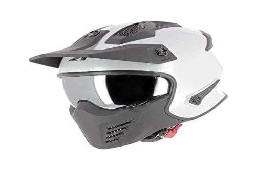 Astone Helmets - Elektron - Casque de moto jet - Casque jet 4 en 1 - Casque jet homologué - Coque en polycarbonate - Pearl white L