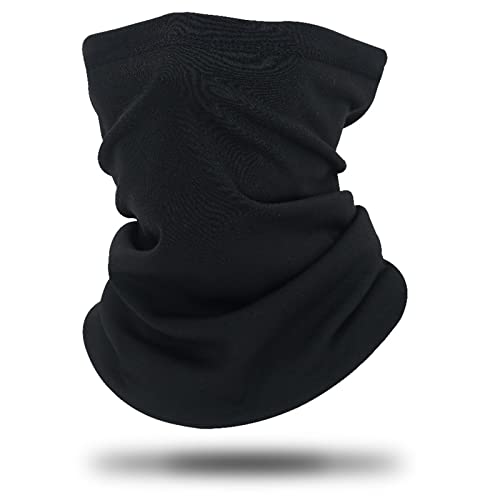 EasyULT 45cm Multifuncional Braga Cuello Moto Calentador de Cuello Mascarilla, Calentator Cuello Mujer Hombre, Multifuncional Esquí Gorro Invierno Hombre Ciclismo Correr Aire Libre-Negro